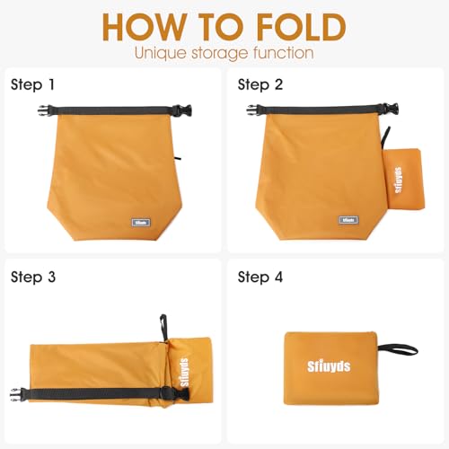 Dog Food Travel Bag 2PCS Collapsible Dog Travel Bowls dog food storage container 20L (Yellow, Large) - color: Yellow, size: 20L