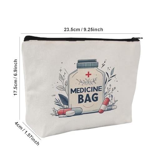 Medicine Storage Pouch with Diabetes, Medicines Bag, and Medical Supply Designs, White Canvas Zipper Cases, Multi-Use Functionality (Gift for Birthdays, Graduation, Christmas) (Style B) - style: Style B