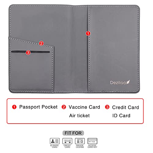 Passport Wallet, Gray, Unisex, Faux Leather, Waterproof, Slim, Lightweight, RFID Blocking, 2-in-1 Design, with Document Slots, Credit Card Slots, SIM Card Slots - color: Gray, style: Minimalist