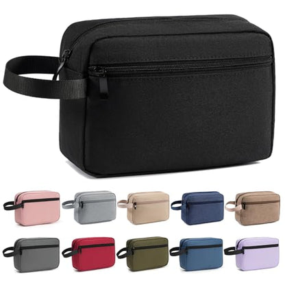 Travel Hanging Toiletry Bag with Carry Handle - Water-Resistant Small Cosmetic Organizer for Men & Women, Makeup, Shaving Kit, Gym & Travel Essentials (Black) - color: Black