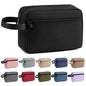 Travel Hanging Toiletry Bag with Carry Handle - Water-Resistant Small Cosmetic Organizer for Men & Women, Makeup, Shaving Kit, Gym & Travel Essentials (Black) - color: Black