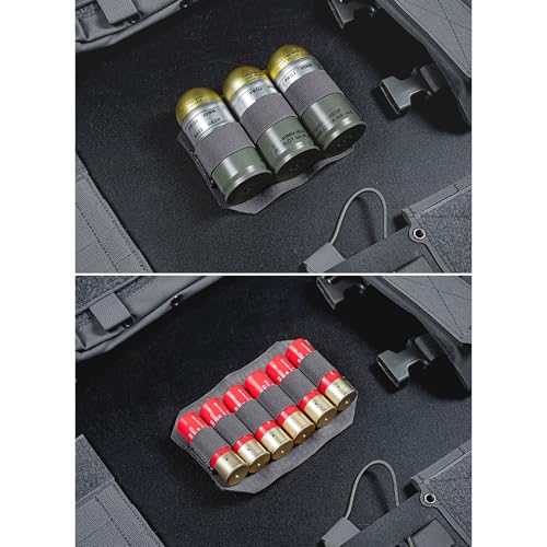 WYNEX Tactical Bag Insert Elastic Holder, Modular Elastic Loop Panel Hook and Loop Organizer Pouch Insert Attachment with Hook Backed Fastener for Backpack Accessories - color: Grey