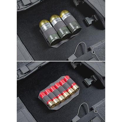 WYNEX Tactical Bag Insert Elastic Holder, Modular Elastic Loop Panel Hook and Loop Organizer Pouch Insert Attachment with Hook Backed Fastener for Backpack Accessories - color: Grey
