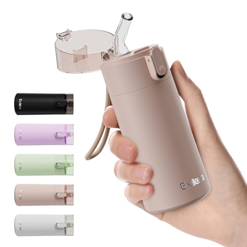 5oz Small Water Bottles with Straw, Mini Water Bottle with One-Hand Open Design, Leak-Proof Locking Lid for Hot&Cold Drinks, Small Travel Water Bottle - 100% Leakproof for School, Travel...(Mocha) - color: Mocha, size: 5.1 Ounces