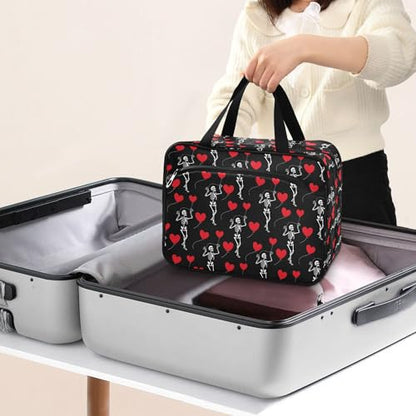 MNSRUU Hanging Toiletry Bags for Women Travel, Gothic Romantic Skull Gothic Toiletry Organizer Portable Travel Toiletry Bags Clear Wash Bags Makeup Bag Cosmetic Bag - color: Skulls 172
