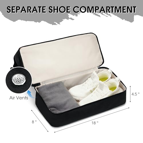 For Spirit Airlines Personal Item Bag Underseat Carry On Bag with Wet Pocket & Shoe Compartment & USB Charging Port - color: Black