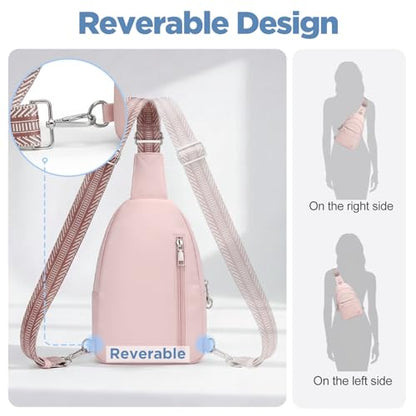 Anti Theft Sling Bag for Men & Women, Lightweight Puffer RFID Crossbody Bag for Travel, Commuting & City Walking, Hands-Free Everyday Essentials Bag Pink - color: Pink