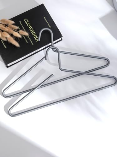 Premium Matte Titanium Gray Aluminum Coat Hangers 10 Piece Set, 16.5” Extra Smooth & Durable Metal Shirt Dress Hanger,Aluminum Alloy Hanger,Clothing Support,Clothing Hang - style: Gray Elegant Hanger（10）