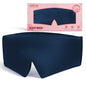 22 Momme 6A Pure Mulberry Silk Sleep Mask for Side Sleeper, Navy Blue Padded Full Coverage Blackout Eye Mask with Adjustable Velcro Strap for Men Women Travel Night Nap - color: Navy Blue