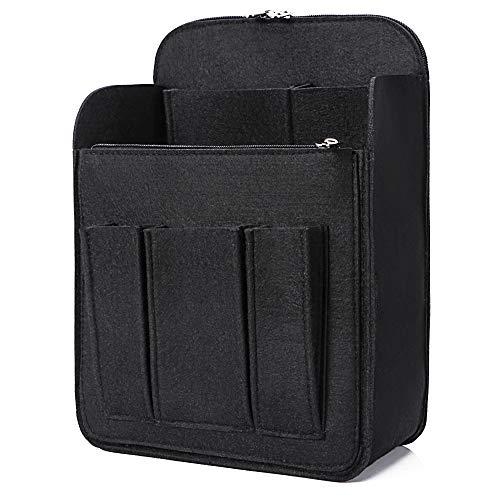 Yoillione Felt Backpack Organizer Insert for Women and Men, Large Travel Rucksack Insert with High Capacity, Lightweight Bag Organizer with Zipper Pocket - color: Black, size: Large