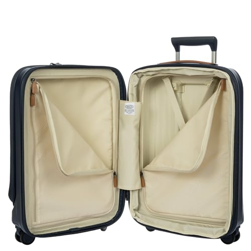 Bric's Taormina Ultra-Light Carry-On Spinner – Airline Approved Expandable Hard Shell Suitcase with TSA Lock, Anti-Tamper Zippers & Built-In USB Port - 21 Inch with Pocket, Blue - color: Blue, size: Carry-On w/ Front Pocket