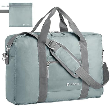 For Frontier Airlines Personal Item Travel Bag 18 x 14 x 8 Inches, Foldable Under Seat Duffel Bags for Spirit Airplane 14 x 18 x 8 Inches, Minimalist Overnight Bag for Women or Men Air Travel [Grey]