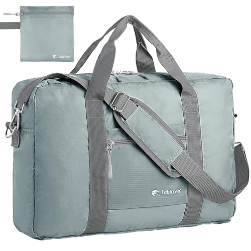 For Frontier Airlines Personal Item Travel Bag 18 x 14 x 8 Inches, Foldable Under Seat Duffel Bags for Spirit Airplane 14 x 18 x 8 Inches, Minimalist Overnight Bag for Women or Men Air Travel [Grey]