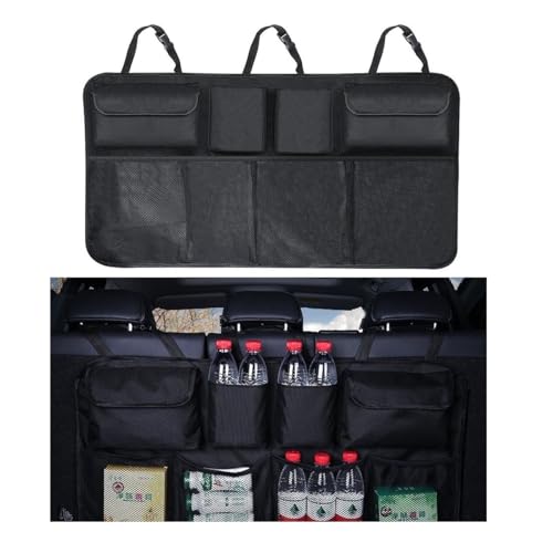 Car Trunk Organizer, Large Capacity 600D Oxford Cloth Vehicle Storage Bag with 8 Pocekt, Automotive Backseat Hanging Cargo Organization Accessories, Universal for SUV MPV Van