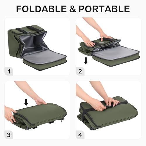 Hulongo Insulated Soft Cooler Bag, Large Ice Coolers Soft Sided Ice Chest for Beach, Collapsible and Portable - color: green (30 CAN Medium)