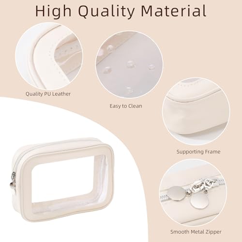3PCS Diaper Bag Organizer Pouch Set，Clear Organizer Bags,TSA Approved Toiletry Bag,Clear Waterproof Cosmetic Bags with Zipper,Purse Organizer Pouches,Travel Organizer Bags for Woman and Kids - color: White, size: 3PCS