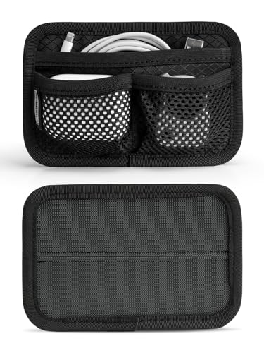 TACTICAL_GEEK TCM3 Mini EDC Organizer Board, Backpack Accessories with Open Pocket & Mesh Pocket, Utility Admin Bag Insert Panel Hook and Loop Modular Organizer for Daily Carry(Black) - color: TCM3-Black