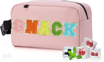 Freezable Lunch Bag,Freezable Snack Bag,Mini Cooler Bag for Travel/Work/School,Small Insulated Bag,Small Cooler Lunch Box with Ice Packs,Insulated Snack Bag,Freezable Snack Box with Handle Buckle - color: Pink-snack