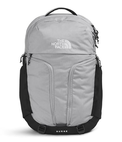 THE NORTH FACE Surge Commuter Laptop Backpack | Daypack With Water Repellent Finish, 16" Laptop Sleeve, Reflective Details - color: Meld Grey Dark Heather/Tnf Black-npf, size: One Size
