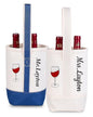 Personalized 2 Bottle Wine Gift Tote Bags w/Name- Wine Cooler Carrier for Travel, BYOB Restaurant, Wine Tasting, Party, Dinner, Gift for Wedding, Wine Lovers for Women & Men