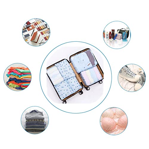 Packing Cubes - 6Pcs Travel Luggage Organizer Bags for Backpack Suitcases (Blue Cherry) - color: Blue Cherry