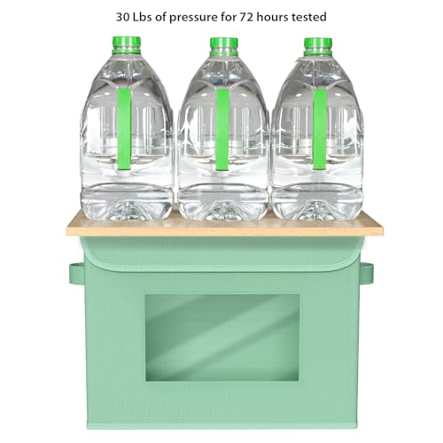 Univivi Collapsible Stackable Storage Bins with Lids [4-Pack] Foldable Fabric Closet Organizer Basket, Closet Organizers and Storage Cube Storage Bin for Home, Office, Bedroom (Green) - color: Green, size: 17''-4 Pack