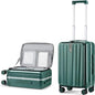 Hanke 20 Inch Carry On Luggage Aluminum Frame Front Opening Rolling Suitcase PC Hard Sided Luggage with Spinner Wheels Travel Luggage for Woman Men Gifts.(Dark Green) - color: Dark Green, size: 20 Inch