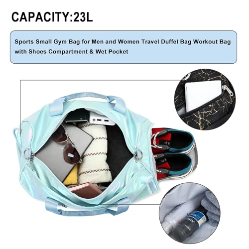 Gym Bag Sports Duffle Bag with Wet Pocket Weekender Overnight Bag with Waterproof Shoe Compartment for Girls Kids Women Travel Dance Yoga Workout Bag (Green) - color: Green