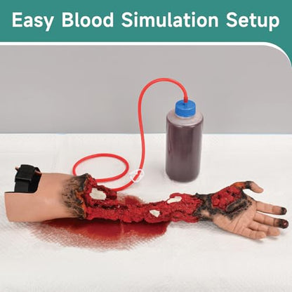 Wearable Wound Packing Arm Trainer, Partial Arm Amputated Simulation Kit for Medical Training, Emergency Trauma Assessment Practice Set - style: Arm