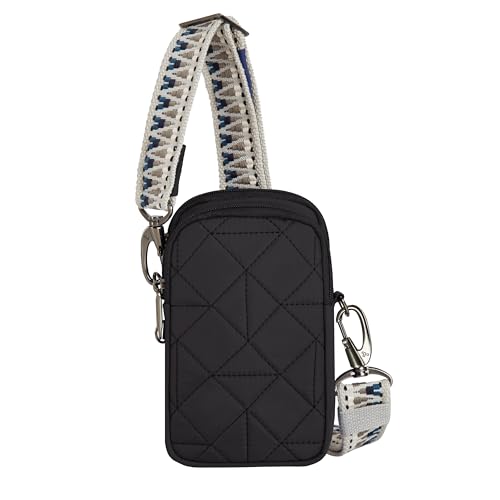 Travelon Anti-Theft Boho 2 Compartment Phone Crossbody - color: Black