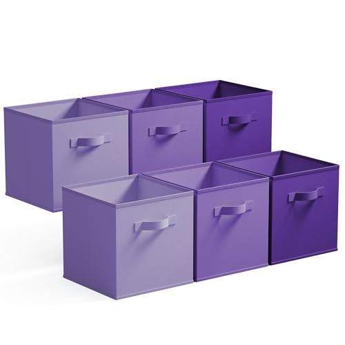 GRANNY SAYS 11 Inch Cube Storage Bins, 6 Pack Cube Storage Organizer with Handles, Storage Cubes for Shelves, Closet, Shelf Oganizer Bins, Purple Gradient - color: Purple Gradient, size: 11 Inch-6 Pack