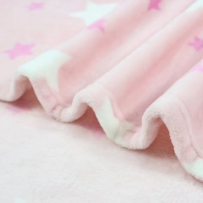 3-in-1 Kids Travel Blanket and Pillow Set - 40x60 Inches Soft Pink Star Design,Kids Travel Blanket Airplane Compact with Bag, Potable Pillow Blanket for Travel Airplane Train Bed Office - color: Pink Star