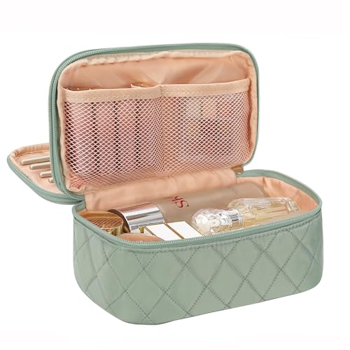Relavel Small Makeup Bag, Travel Cosmetic Bag Make Up Pouch, Small Makeup Organizer Bag for Women, Waterproof Handbag Toiletry Bag Essentials for Daily Use (Green) - color: 01A-Green, size: MEDIUM