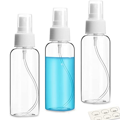 3 Pack Small Spray Bottle, 2.7oz/80ml Travel Spray Bottle, Empty Fine Mist Spray Bottles, Refillable Mini Spray Bottles with Labels