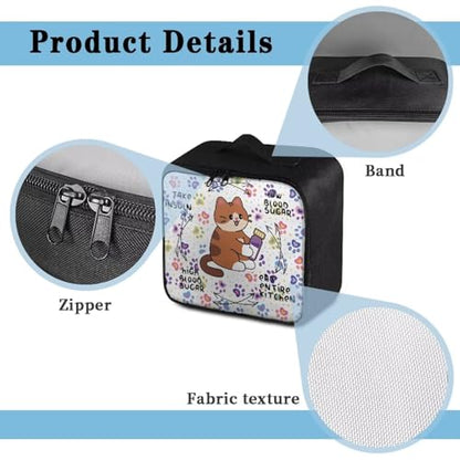 CugasmaruEmpty First Aid Bag Cartoon Cat Medical Bag Empty Large Capacity for Home Office and Travel Use Lightweight Washable Soft Fabric Organizational Pouch for Emergencies - color: Cartoon Cat