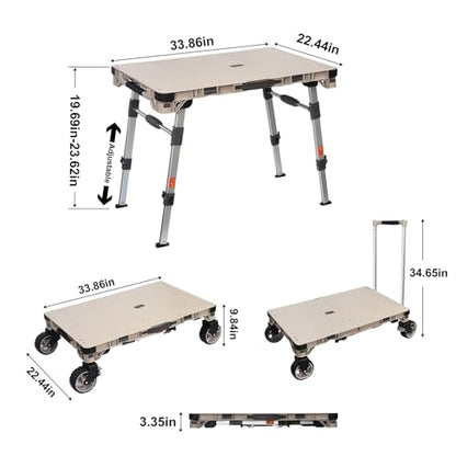 LEADALLWAY 3-in-1 Multi-Purpose Camping Table with Lamp Bracket