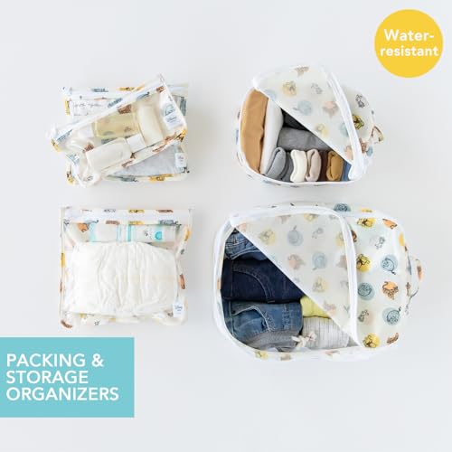 Bumkins Disney Packing Cubes and TSA Approved Pouches for Travel Bag, Organize Luggage with Compression Bags, Essential Traveling Accessories to Pack Clothes, Toiletries, Carryon, 5-pc Winnie the Pooh - color: B4 Winnie the Pooh-set
