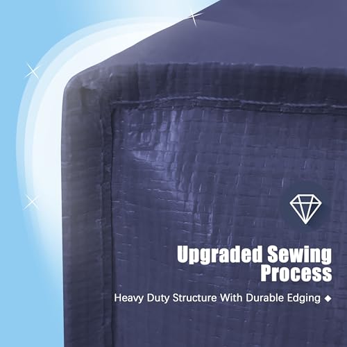 HOMESURE 8 Pack Large Strong Moving Bags with Zippers & Carrying Handles - Water-Resistant - Heavy Duty Storage Tote for Space Saving, Fold Flat, Alternative to Moving Box (Blue)