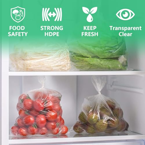 9527 Product 12" x 16" Clear Plastic Produce Bag, Food Storage Bag on a Roll, 350 Bags One Roll (2 Rolls), Freeze/Heat Clear Bag for Bread, Meat, Vegetables, Fruits - color: 12 x 16, size: 2 Rolls