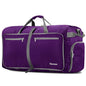 Gonex Large Foldable Travel Duffle Bag with Shoes Compartment, Packable Lightweight Water Repellent Duffel Bag for Camping Gym Weekender Bag - color: Purple, size: 60L