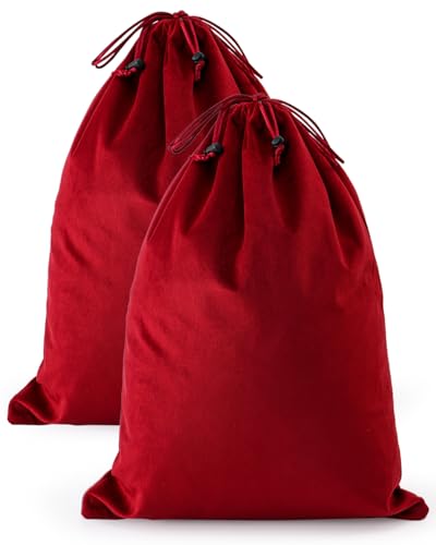 FantasyLife Shoe Bags for Travel, Washable Dust Bags for Storage & Packing, Flannel Shoe Pouch with Drawstring Closure for Purses, Handbags, Shoes & Toys (2, Rio Red, 17.3"x12.6") - color: Rio Red, size: 17.3"x12.6"