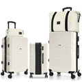 Hoteel Luggage Sets 5 Piece, 4-Yr Warranty, PC+ABS Hard Shell Expandable Suitcases with Wheels, TSA Aproved Lock and Carry on Bags, Travel Suit Case Set for Men and Women (5-Piece, Beige) - color: Beige, size: 5 Piece Set (Expandable 20&24&28/DB/TB)