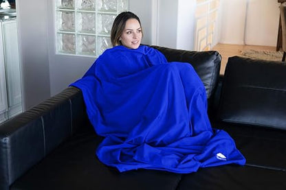 BlueHills Ultra Compact Travel Blanket Pillow in Portable Bag Case Premium Cozy Soft Compact Pack Large Blanket for Airplane Flight Layover Blue - Royal C005 - color: C005-royal