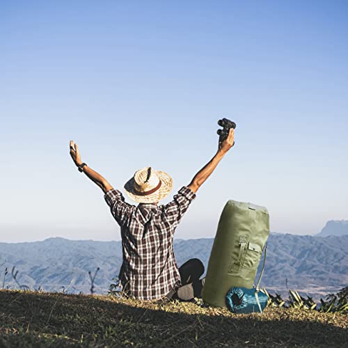 BaHoki Essentials Canvas Duffel Bag - Heavy Duty Top Load Duffel Sea Bag - Military Green Cargo Travel Bags - size: Large