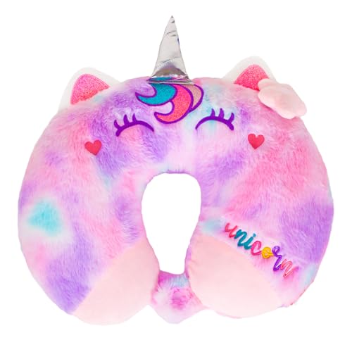 Travel Neck Pillow for Kids Adult Cute Soft Plush Memory Foam Airplane Neck Pillow for Traveling Animal Flight Pillow Head Rest Neck Support for Cars Long Flights - color: Unicorn