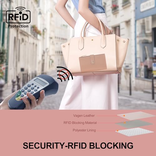 yiijay Wallet Women RFID Blocking Multi Cards Wallet Credit Card Holder for Women Large Capacity Lady Leather Trifold Travel Wallet with Pen Holder - color: 2Brown