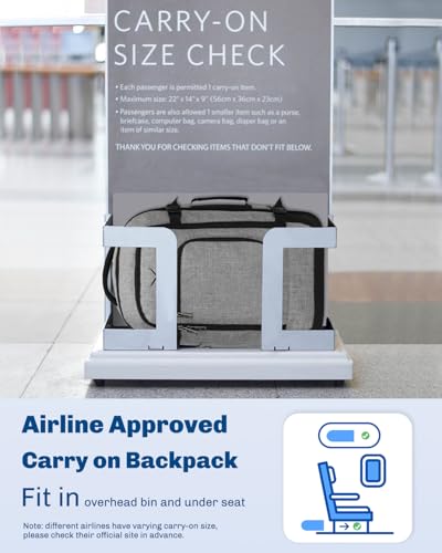 Hynes Eagle Travel Backpack 40L Flight Approved Carry on Backpack Men Large Cabin Weekender Laptop Backpack Women 15.6 inches - color: Light Grey 2023
