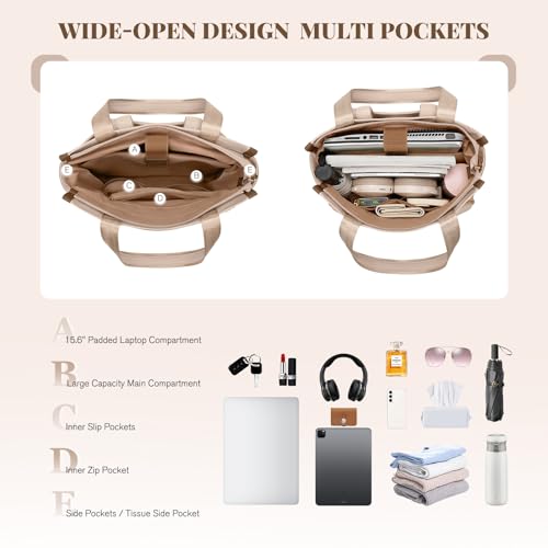 GOLF SUPAGS Convertible Laptop Backpack for Women Casual Daypack Notebook Tote Bag for Work College Travel Leisure (Nut Latte) - color: Nut Latte