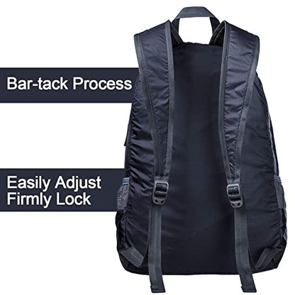 G4Free 20L Lightweight Packable Backpack Travel Hiking Daypack Foldable Backpack for Men Women - color: A-dark Grey