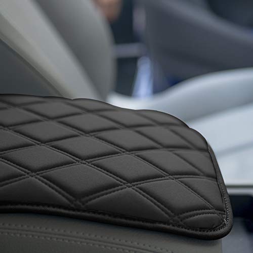 FH Group Neosupreme Black Diamond Pattern Center Console Pad – Water-Resistant Armrest Cover Protector for Cars, SUVs & Trucks - color: Black, style: Console Cover (Diamond)